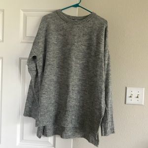H&M Oversized Split Hi-lo Tunic Crewneck Sweater